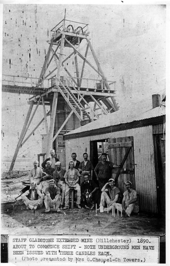 Miners at the Gladstone Extended Mine, 1890