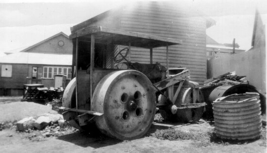 City Council Work Yard, Bow St With Steamroller