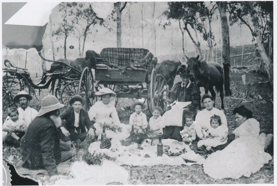 Early Generation of Wooster Family Picnicking in the Bush