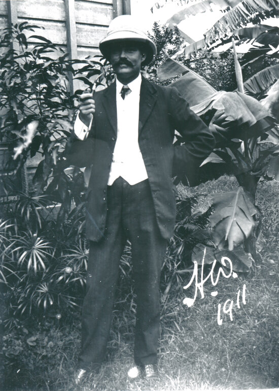 Horace Theodore Wooster posing with pipe