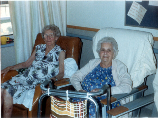 Mrs Elsie Kepple and Mrs Ethel Sellars at Eventide