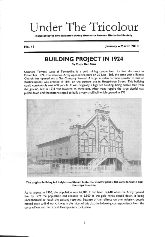 Building Project in 1924 in Under the Tricolour, January - March 2010
