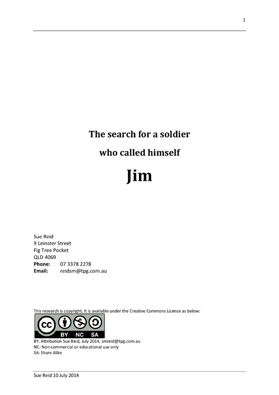 Jim&rsquo;s socks: the search of a solder who called himself Jim