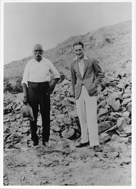 Jupiter Mosman in 1929 Standing on the Spot Where He Found Gold in Charters Towers, in 1871