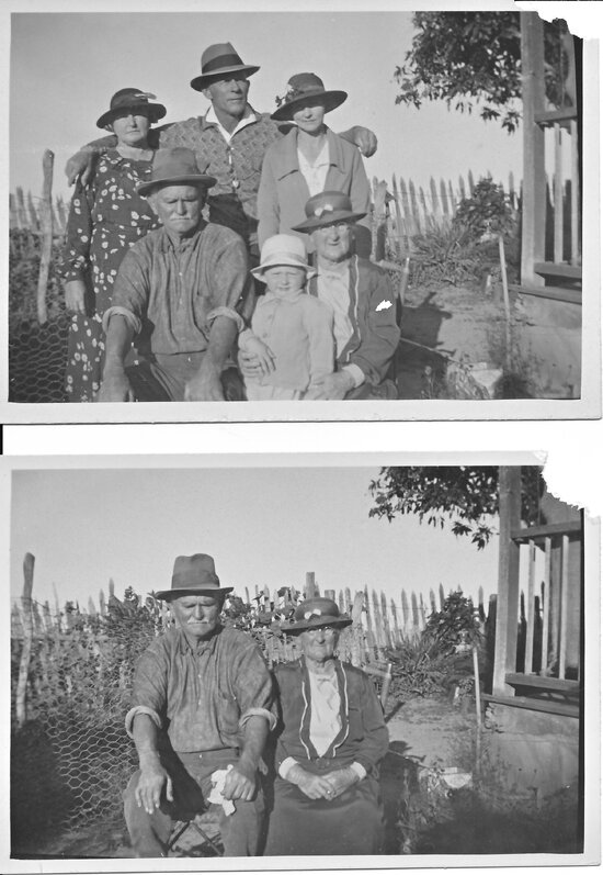Robert S Rollinson, Grandfather to Spencer Mills with other people in a garden
