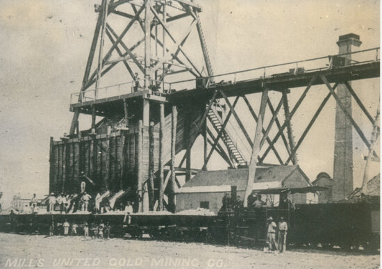 Ore Being Loaded Onto a Train at the Mills Day Dawn United Mine, 1905?