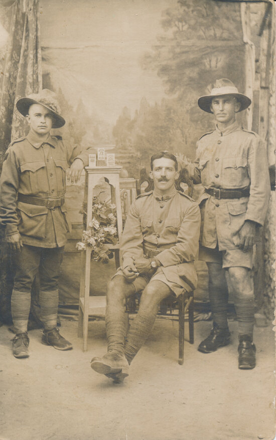 Tom Hughes, ?, Buzz Lang soldiers portrait WW1