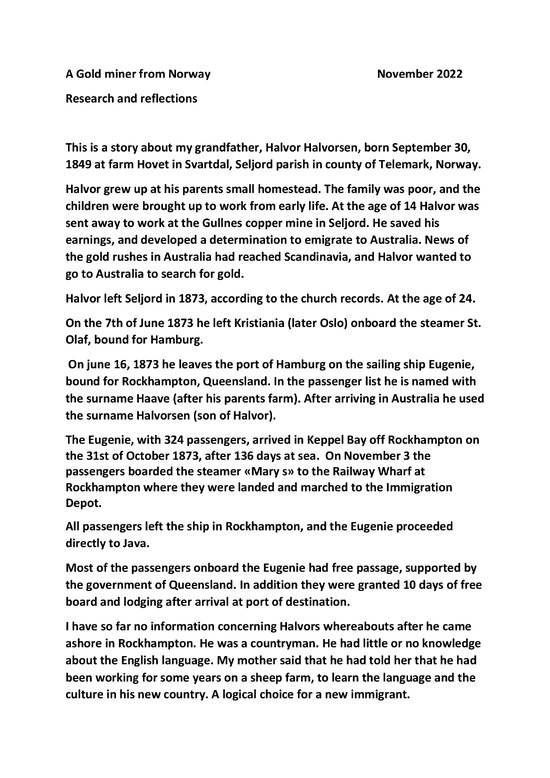 Halvor Halvorsen history