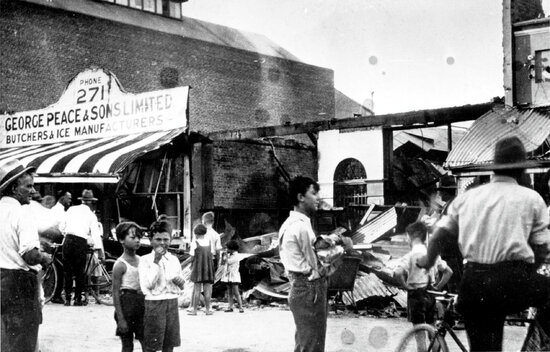 Remains of Courthouse Chambers after Fire and Explosion, Gill Street, 1933