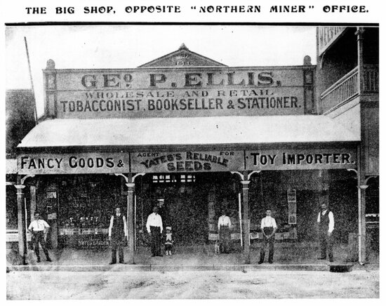 Geo (George) P Ellis Wholesale and Retail Tobacconist, Bookseller, Gill Street Charters Towers