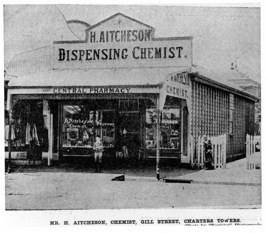 H Aitcheson Dispensing Chemist, the Central Pharmacy, Gill Street Charters Towers