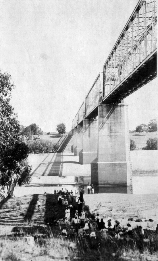 Picnickers Under the Rail Bridge, Macrossan, Burdekin River