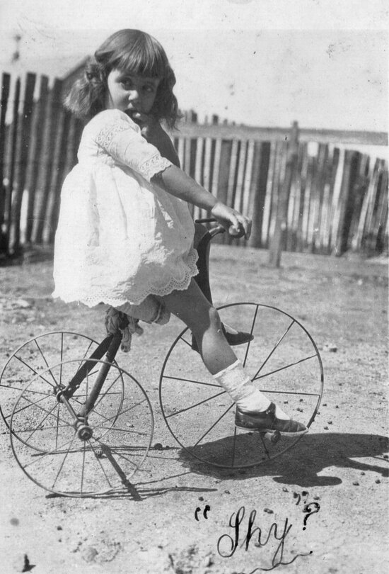 Hazel Stevenson on Tricycle, 1923