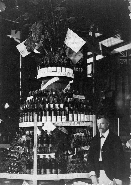 Herbert Foxlee with Wine Display