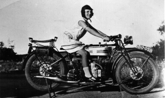 Young Woman on a Motor Cycle