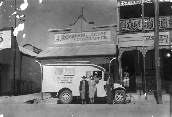 Religious Touring Van Outside John Robinson&rsquo;s photographic Studio, Gill Street