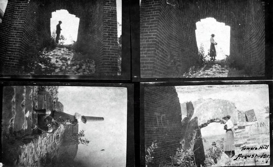 Set of four photos of the Pyrites Works remains, Towers Hill August 1917