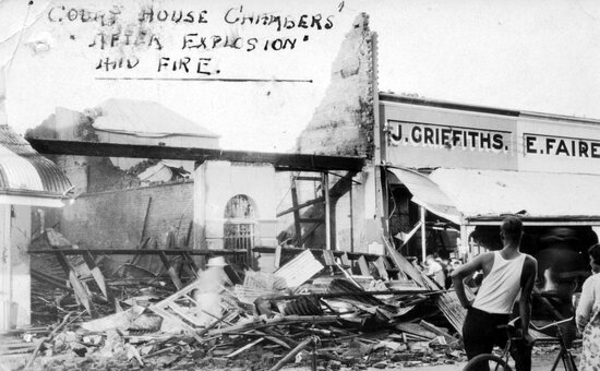 Courthouse Chambers, Gill Street, after fire and explosion