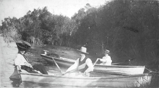 Three People Boating on the Burdekin River