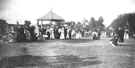 Large Group Near Band Rotunda, Lissner Park