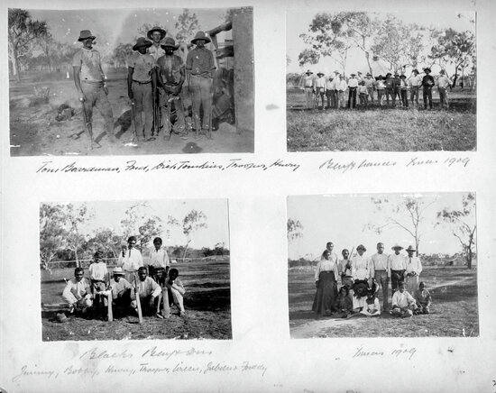 Inaugural Fletcher Vale Races, 1921 - Bluff Downs station hands