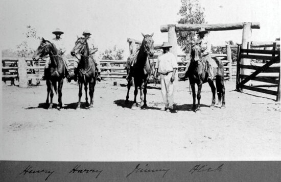 Bassingthwaighte Brown Album - four Aboriginal station hands with horses