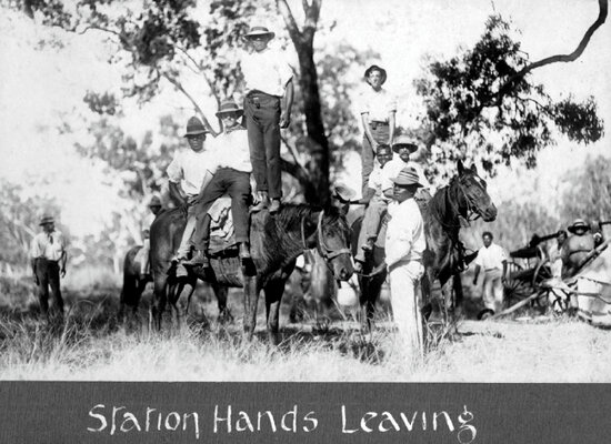 Station Hands Leaving the Inaugural Fletcher Vale Races, 1921