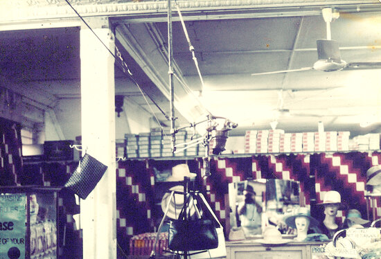 Flying Fox Rapid Wire Cash Carrier System inside Stan Pollard&rsquo;s Store, May 1986