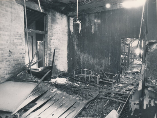 Interior of Police Station After Fire, Gill Street 1988