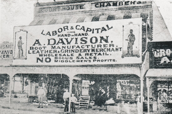 A Davison, Boot Manufacturer, Courthouse Chambers, Gill Street 1893