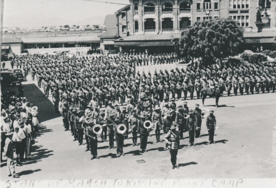 Start of march from Townsville railway station to Kissing Point Camp