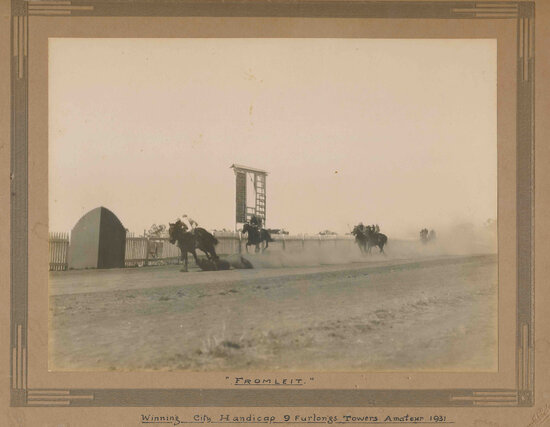 &ldquo;Fromleit&rdquo; Winning the City Handicap Nine Furlongs at the Towers Amateur Races, 1931