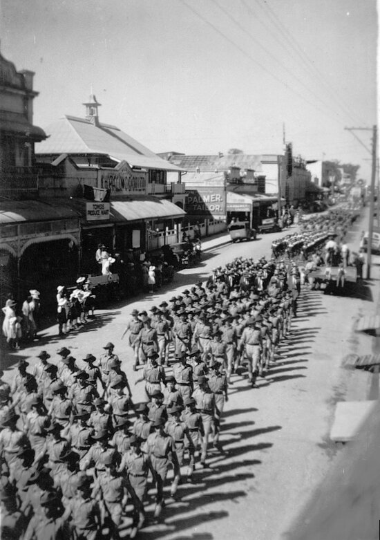 World War Two Parade of Soldiers, Gill St