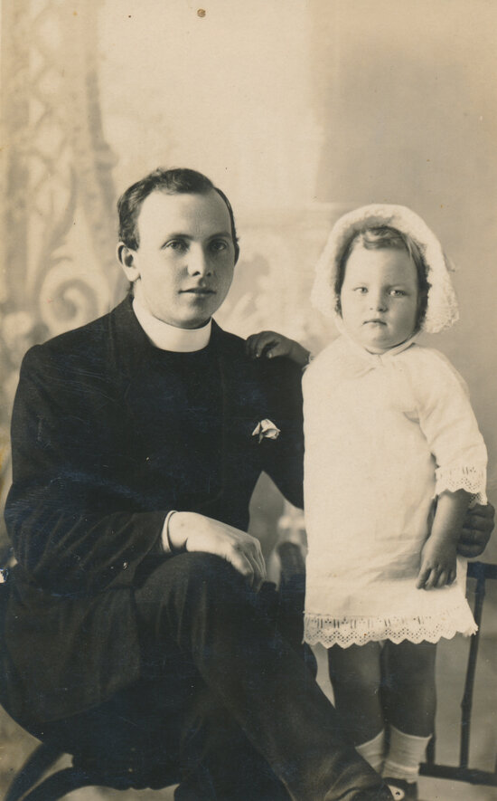 The Reverend Morris Griffiths, with Bronwen Evans, February 1914