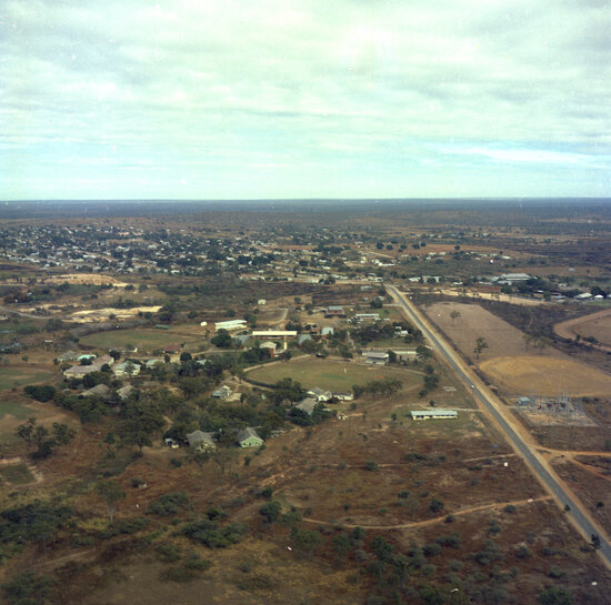 Aerial photo of All Souls School Looking West, 1975