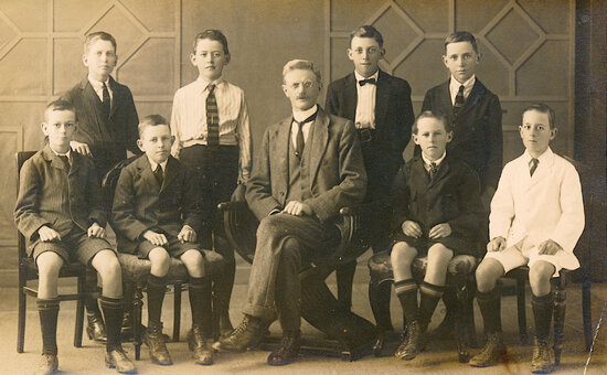 John Robinson with a Group of Boys