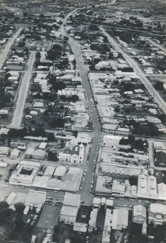 Aerial View of Gill Street from western end, 1968