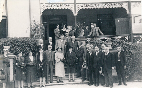 Prime Minister J A Lyons visiting Thornburgh College, 1938