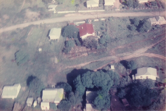 Aerial view of the Cunningham residence, 45 Deane Street, 1960