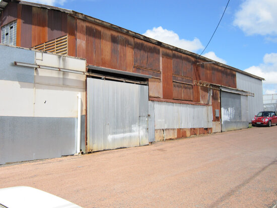 Corrugated Iron Second Hand Warehouse, Side View, Powell Lane