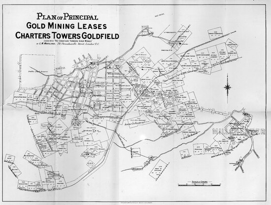 Plan of Principal Gold mining Leases Charters Towers Goldfield
