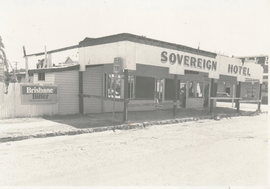 Sovereign Hotel damaged by fire 1982