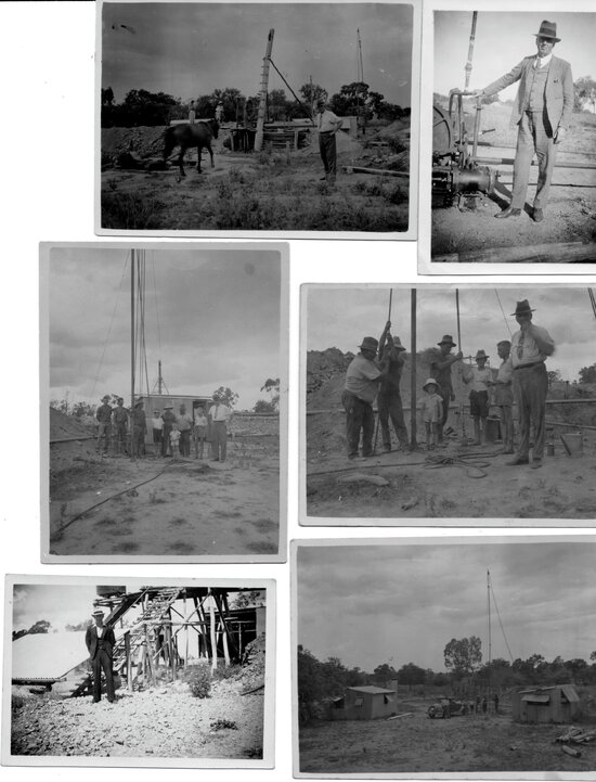 Collage of photos of Daybreak Mine with George Gorton