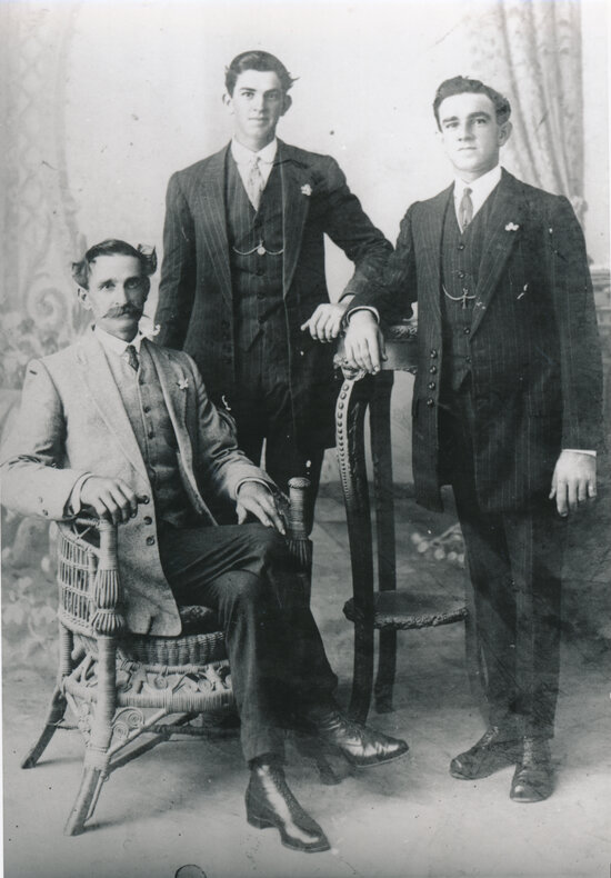 Norman and Bill Powell with father Frank Powell?