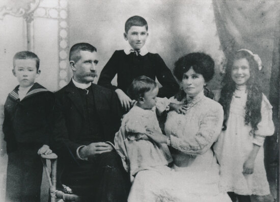 Studio portrait of family