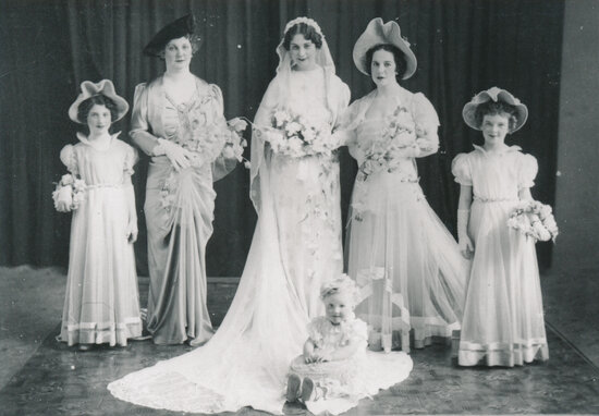 Bride with attendants