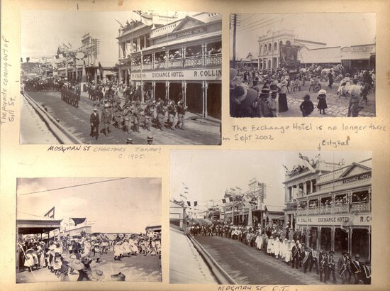 Parade images from Gill st into Mosman st