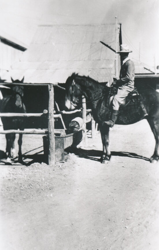 Harold Siemon on a horse