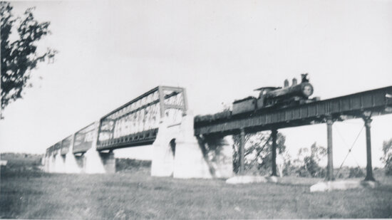 Train on the Macrossan Rail Bridge