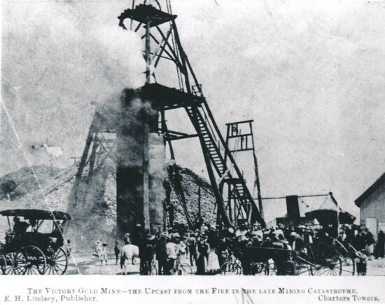 Victory Gold Mine - the upcast from the fire in the late mining catastrophe
